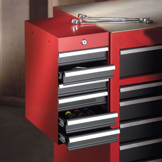 Craftsman 6-Drawer Quiet Glide&reg; Side Chest - Red/Black at Kmart.com