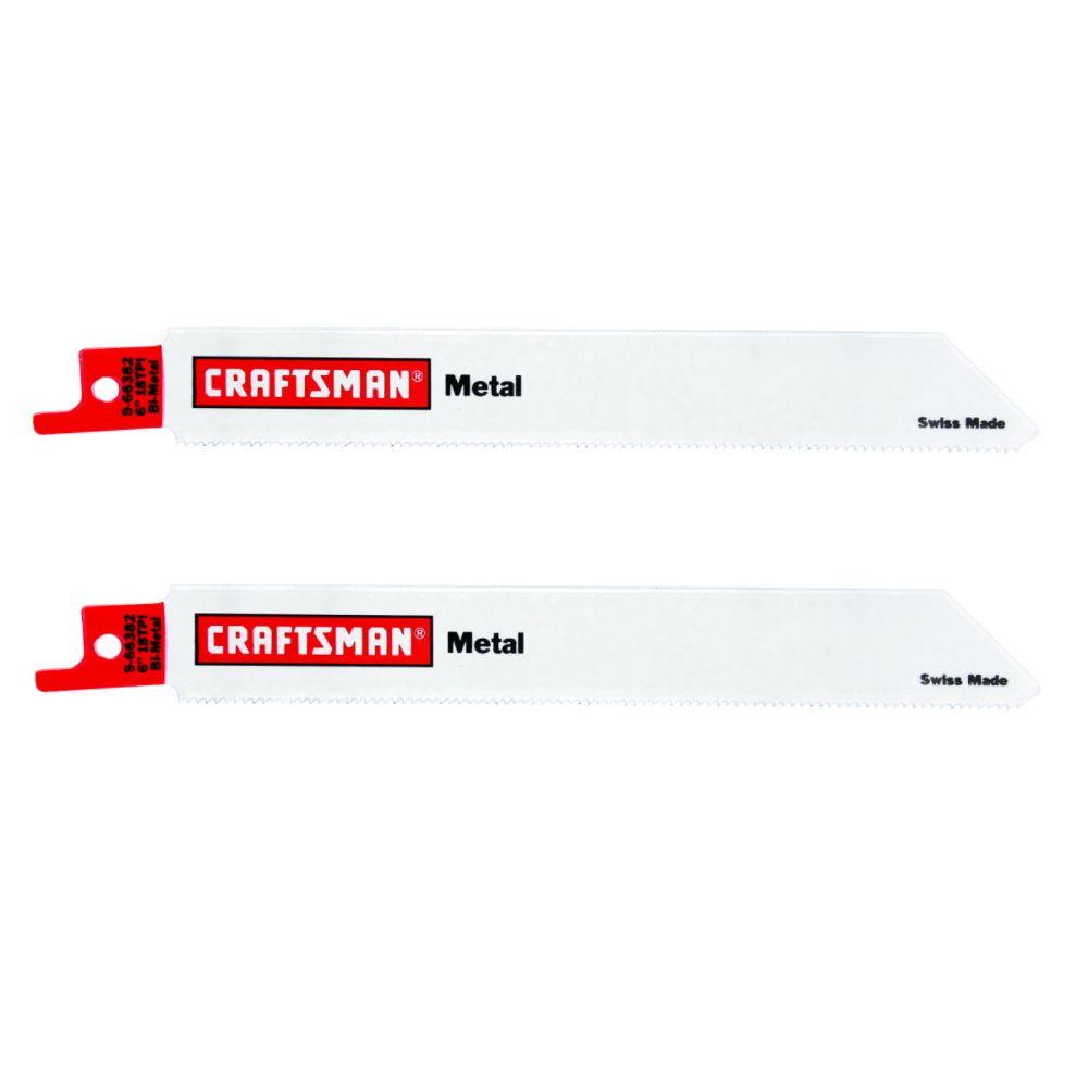 Craftsman 6 in. Bimetal Reciprocating Saw Blades, Metal, 18 TPI - 2 pk. at Sears.com