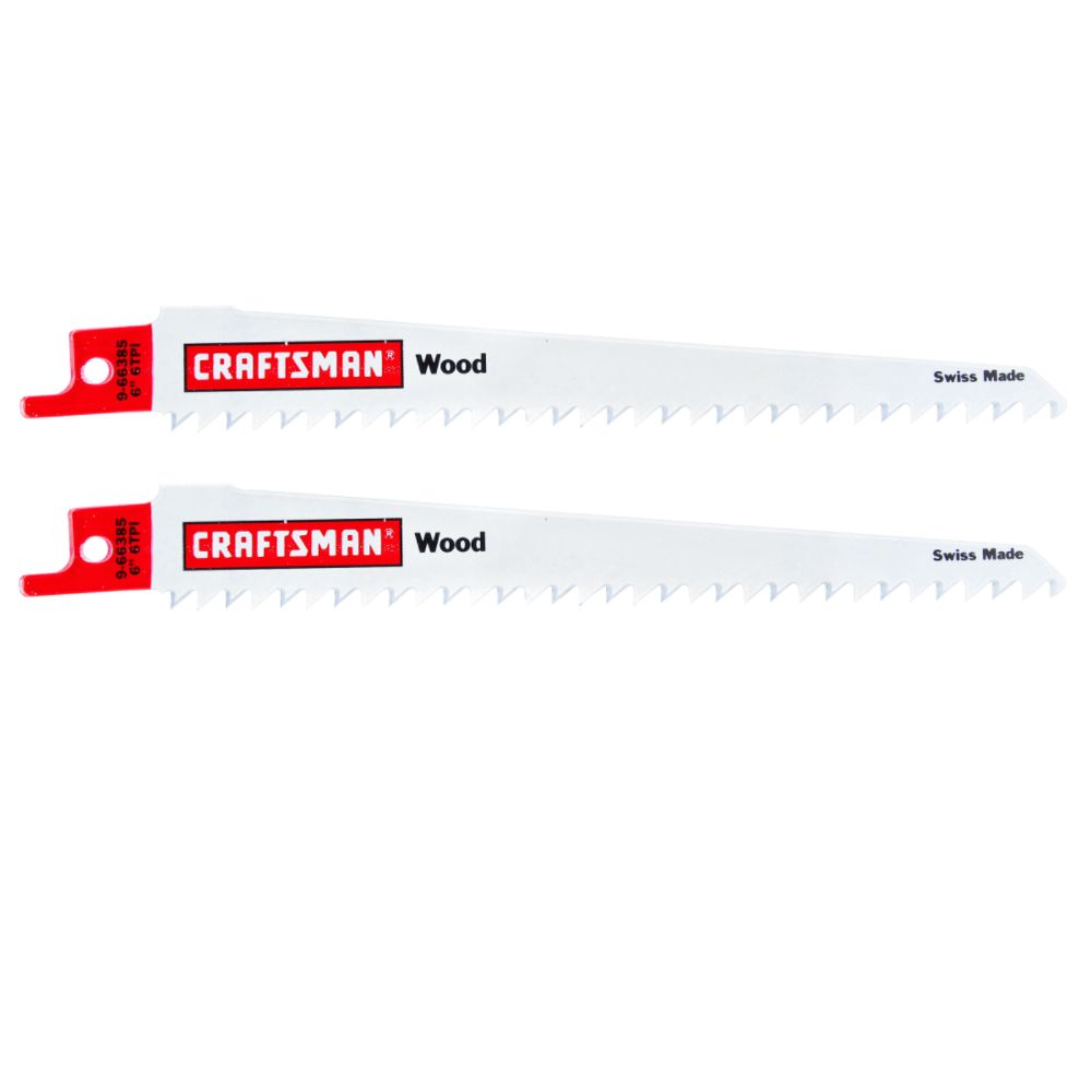 Craftsman 6 in. Reciprocating Saw Blades, Wood, 6 TPI - 2 pk. at Sears.com