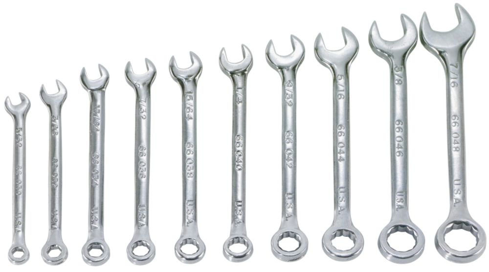 Armstrong&nbsp; 10 pc. 6 & 12 pt. Full Polish Midget Combination Wrench Set
