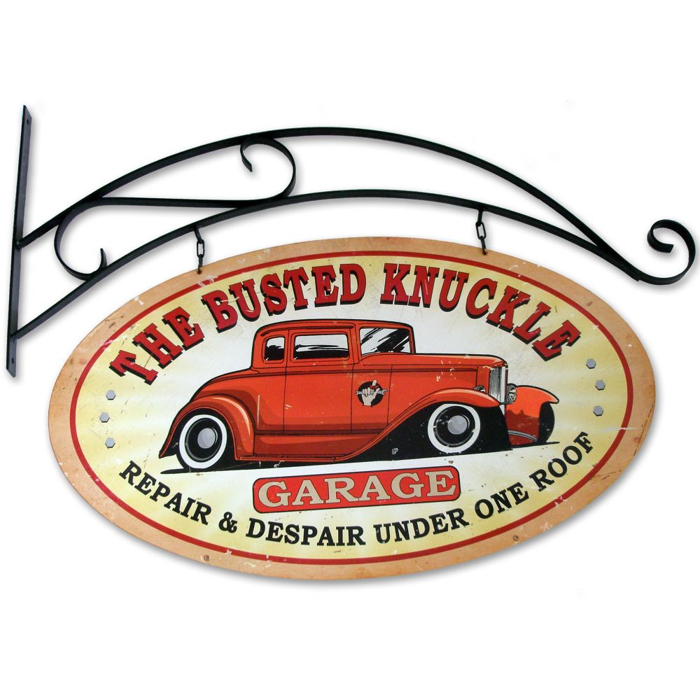 The Busted Knuckle Garage Hotrod Flange Sign