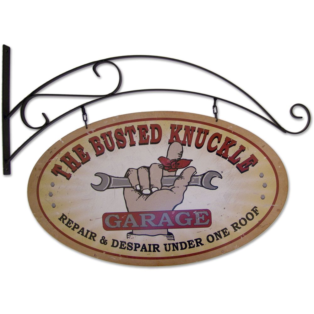 The Busted Knuckle Garage Busted Knuckle Garage Flange Sign