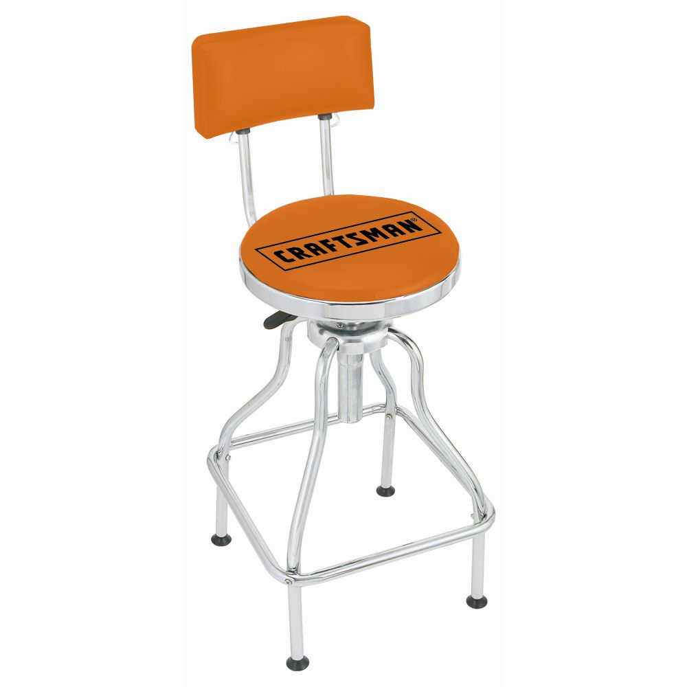 Hydraulic Stool, Neon Orange