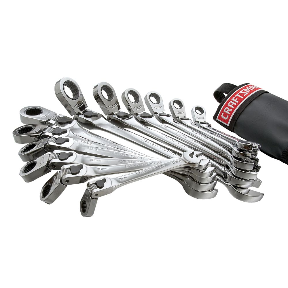 Craftsman 12 pc. Full Polish Locking Flex Ratcheting Wrench Set with