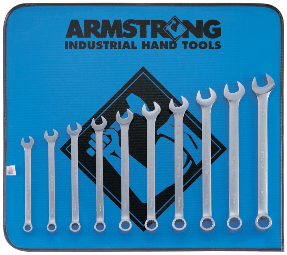 Armstrong&nbsp; 10 pc. 12 pt. Satin Long Combination Wrench Set in Vinyl
