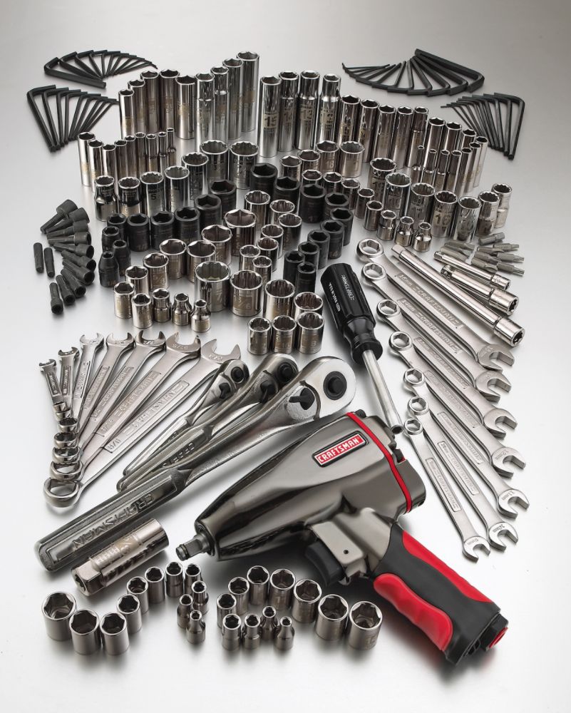 Craftsman 214 pc. Easy-to-Read Mechanics Tool Set w/ Impact Sockets and Air...
