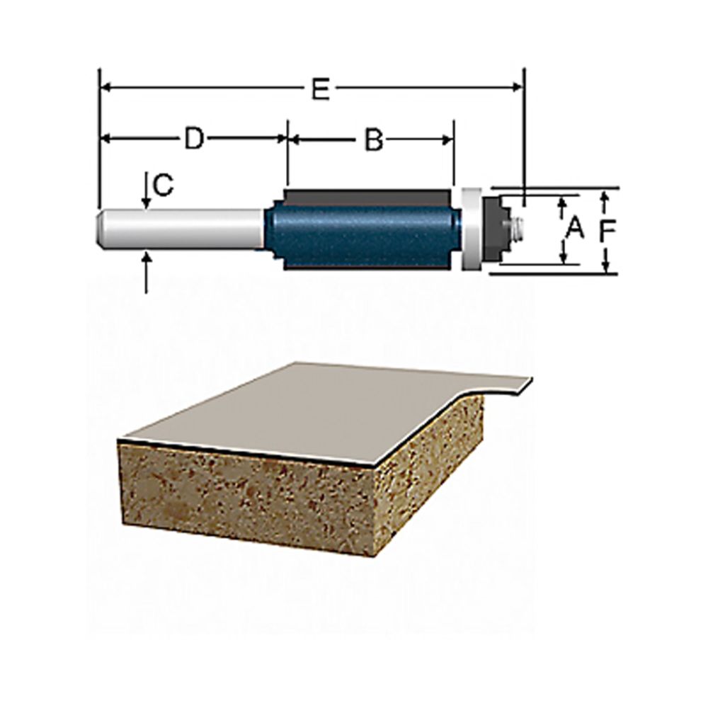 Bosch Tools&nbsp; Ct 3/8 X 1/2 Flush Trim W/Bb 2F 1/4S