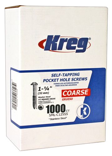 Kreg SCREWS 1.25"#8 SS305 CRSE-1000 price decreased by 72%