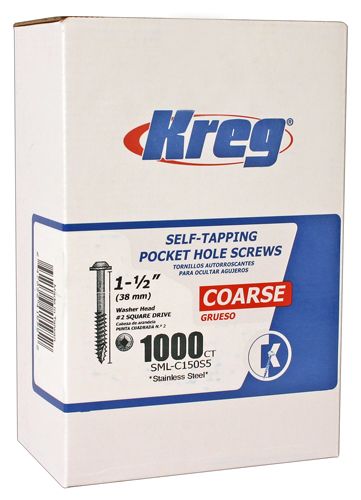 Kreg SCREWS 1.5"#8 SS305 CRSE-1000 price decreased by 72%