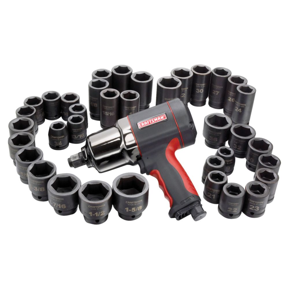 Craftsman 37 pc. 3/4 in. Easy-to-Read 6 pt. Impact Socket Set w/ 3/4 in. Impact Wrench
