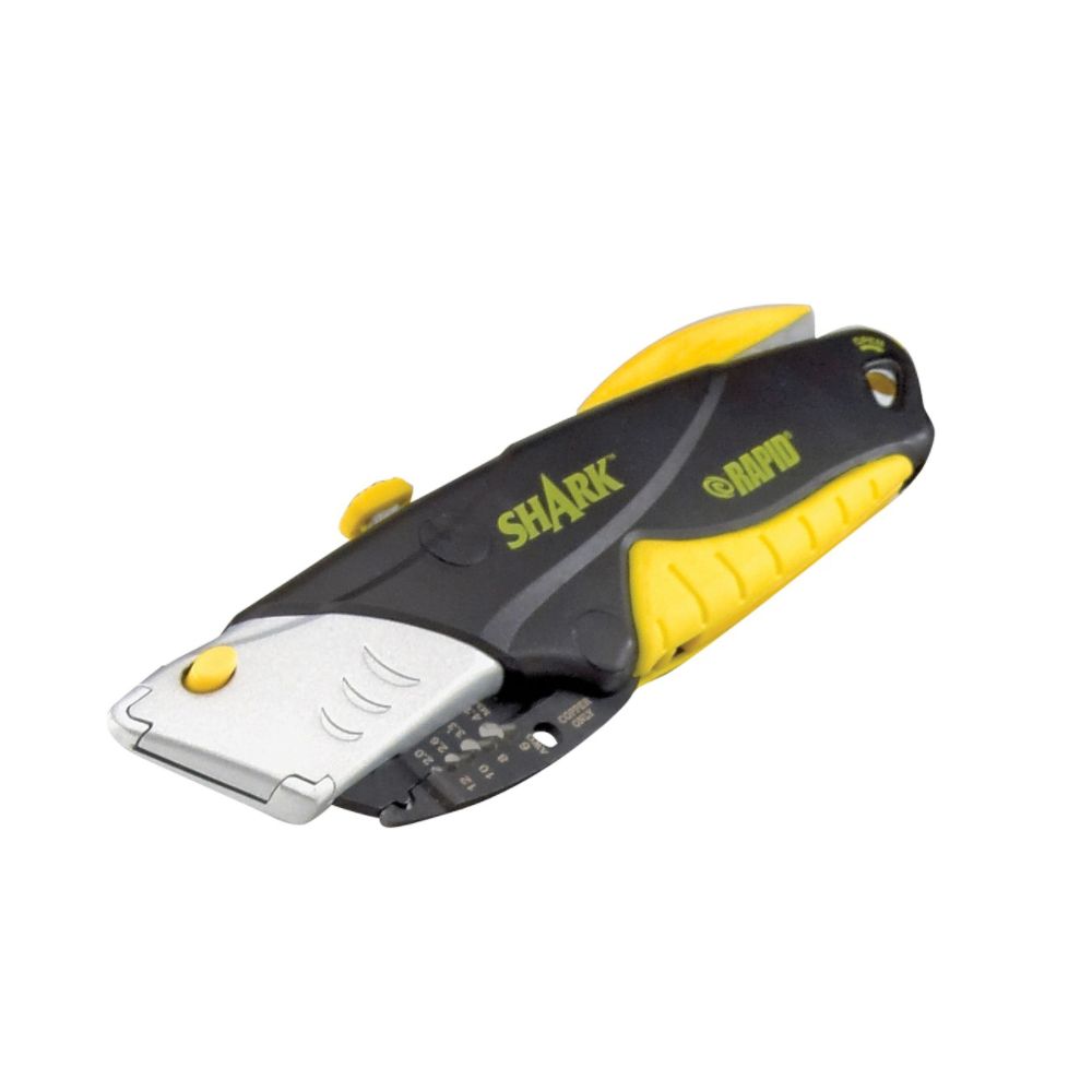 Big Bite Rapid Shark Combo Utility Knife and Wire Stripper, Crimper and Cutter Yellow