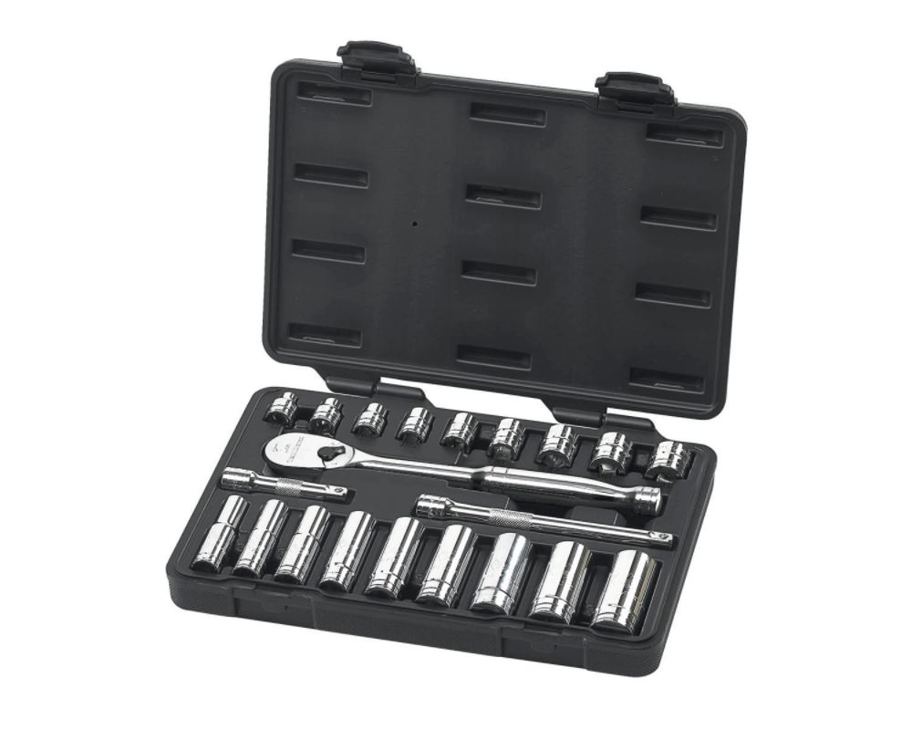 21 Pc. SAE 6 and 12 Pt. Socket Set 3/8