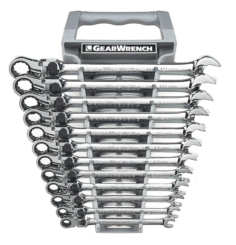 GearWrench 12 Pc. XL Locking Flex Combination Ratcheting Wrench Set Metric