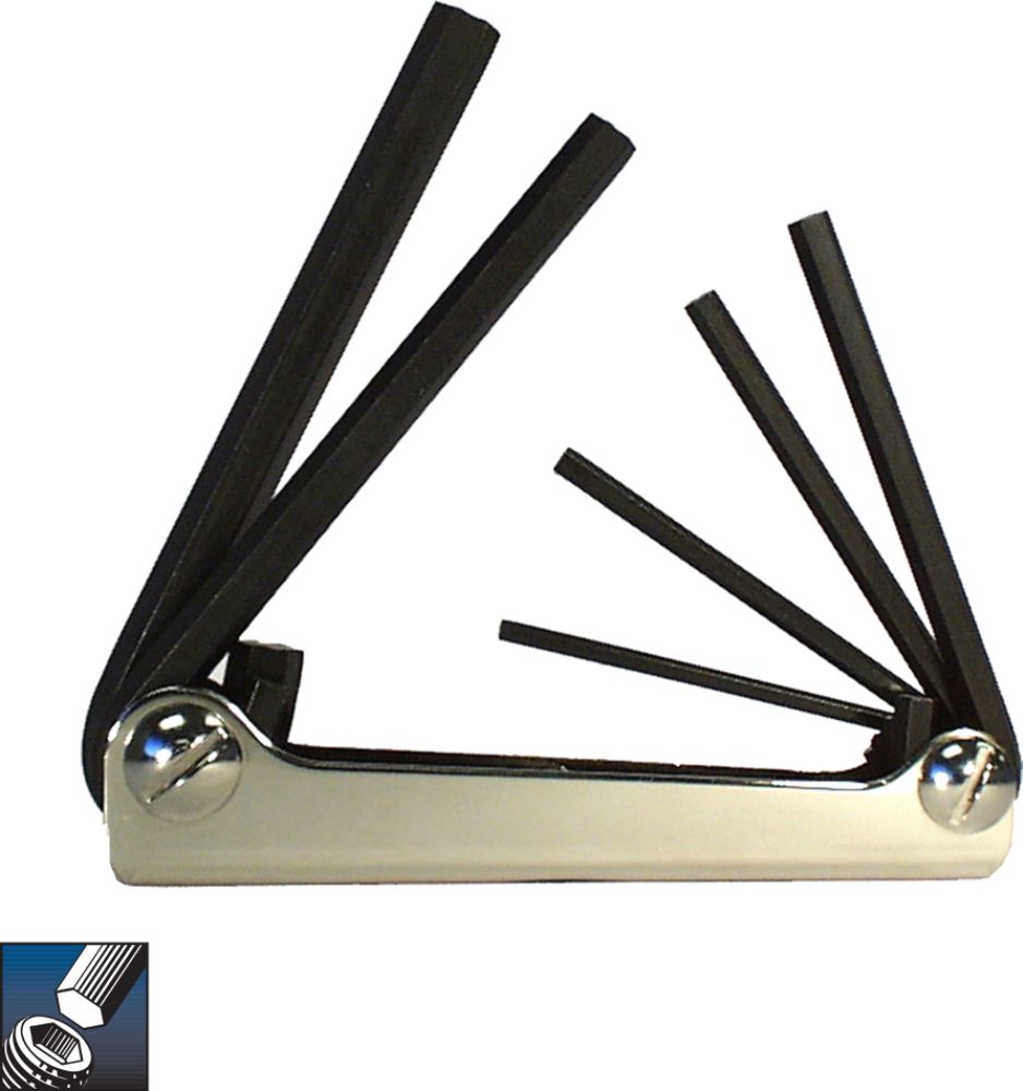 Fold-up Set, Hex Key Series, 6 keys: 3 to 10 MM & Classic Steel Handle