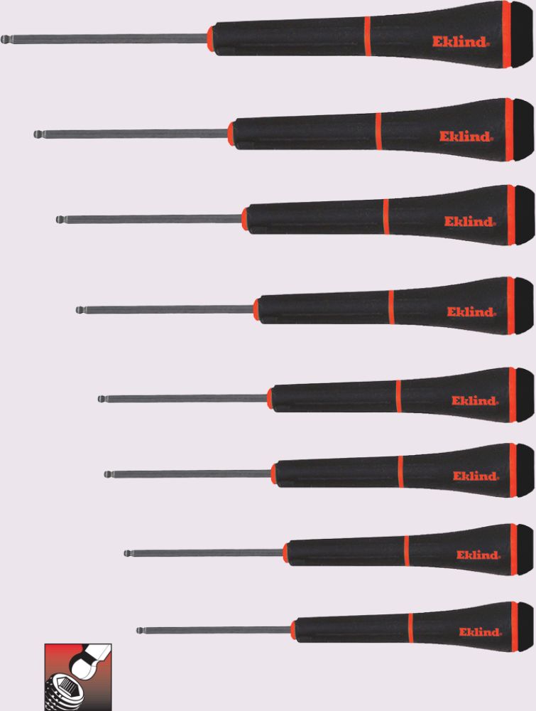 PSD™ Precision Screwdriver Set, Ball-Hex Series, 8 Tools: .050 to 5/32 In