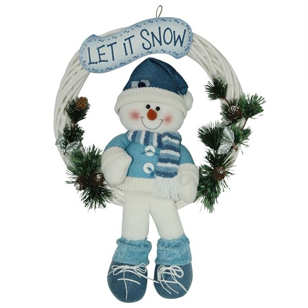 13" Willow Wreath - Santa X43855KM-c