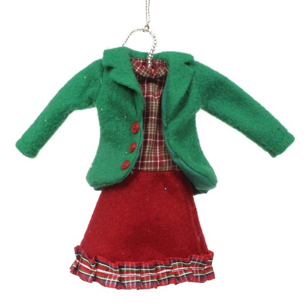 Vintage Christmas Fabric Clothes Ornament – Jacket With Dress