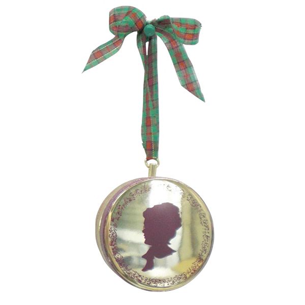 Vintage Christmas Metal Box Ornament – Green Santa Claus