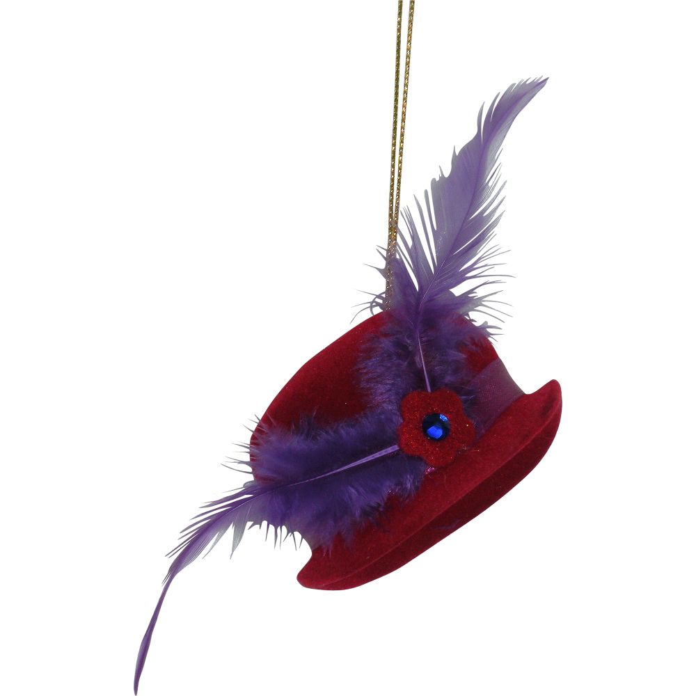 Jaclyn Smith Today Velvet Visions Hat Ornament - Red