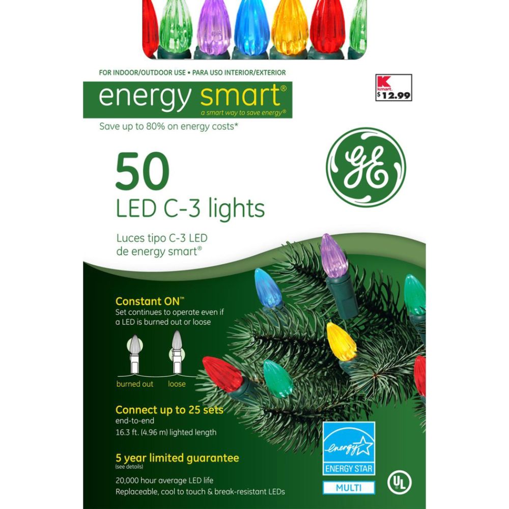 GE Energy Smart C3 50 LED Christmas Light Set - Multi ENERGY STAR® at Kmart.com