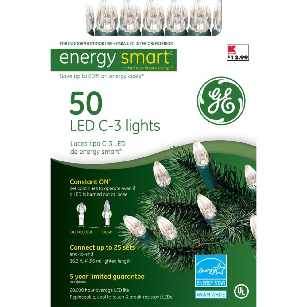 GE Energy Smart C3 50 LED Light Set - Warm White ENERGY STAR® at Kmart.com