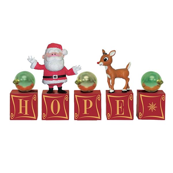 5pc Rudolph Hope Decor Blocks 7809OS 06