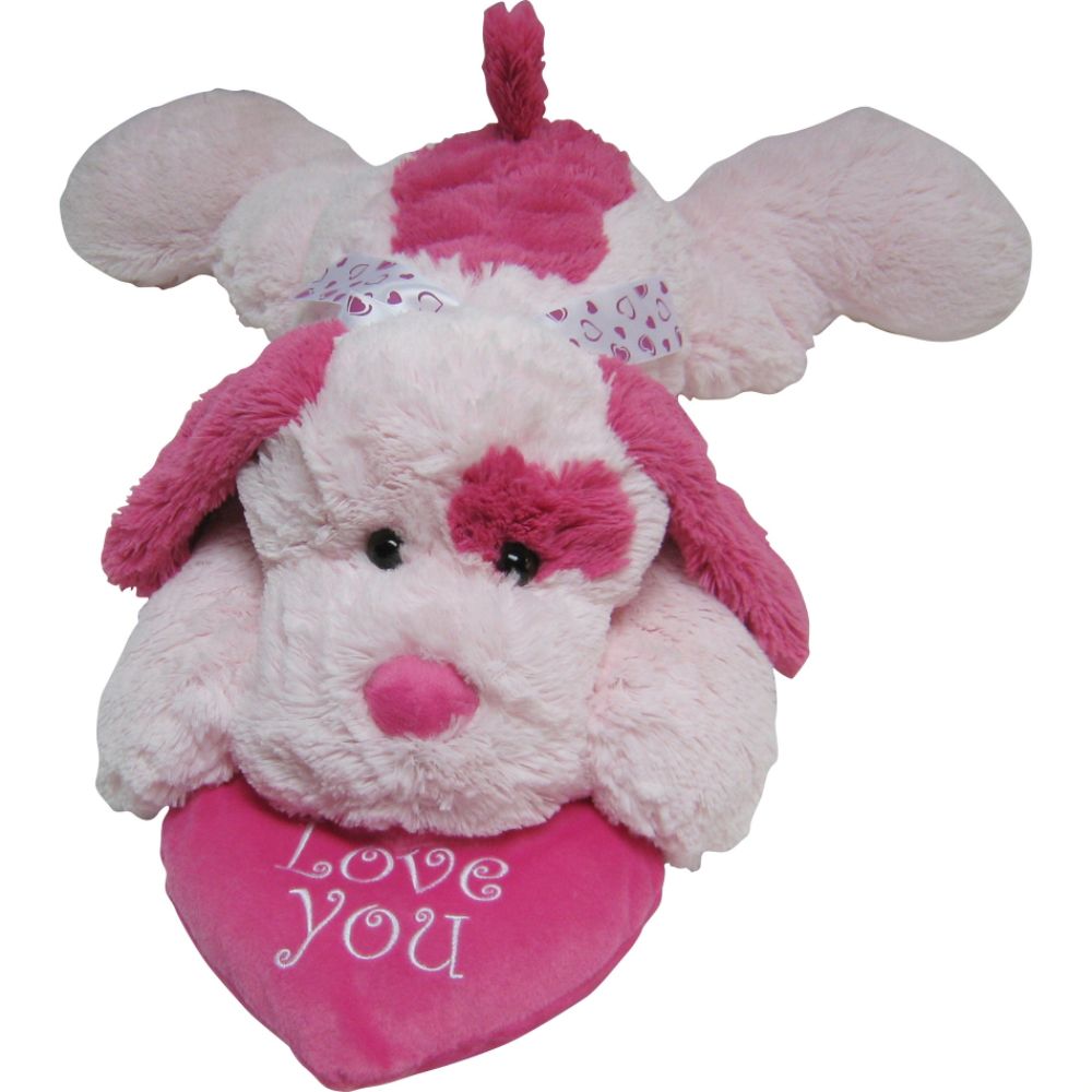 20\ Plush Lounging Puppy With Heart 
