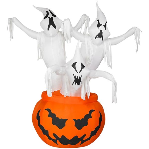 Totally Ghoul Airblown Ghost And Pumpkin
