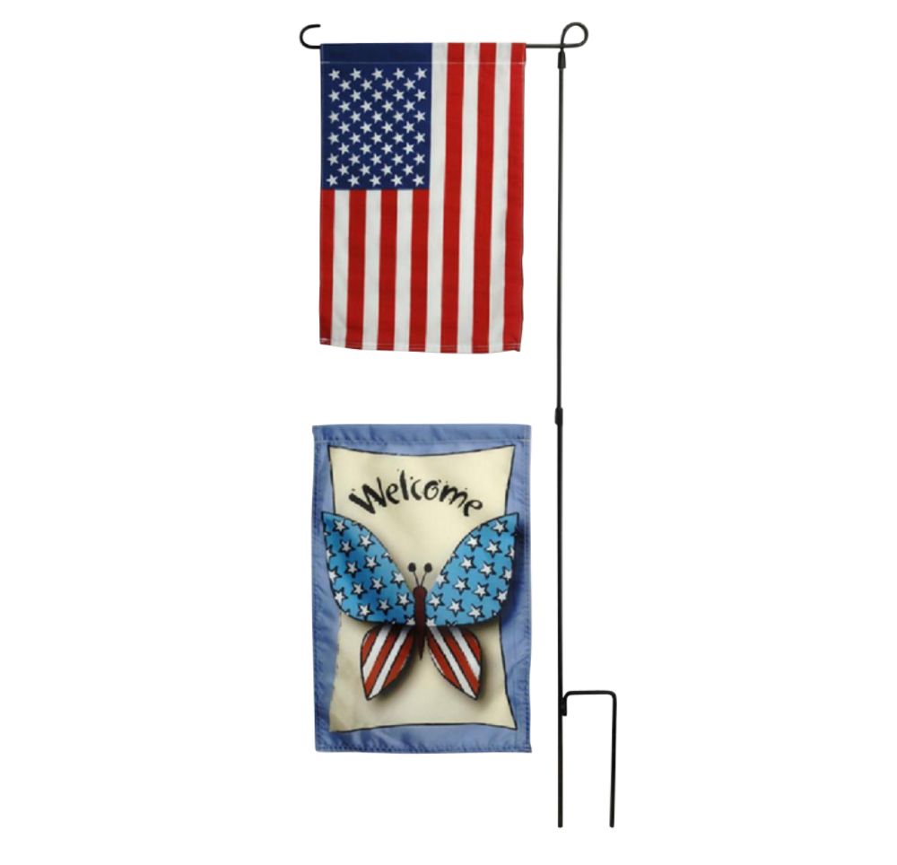 Valley Forge Flag Garden Flag Set with Two 11 in. x 15 in. Flags and Holder at Kmart.com