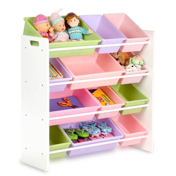 Honey Can Do Kids storage organizer- white boards with plastic bins