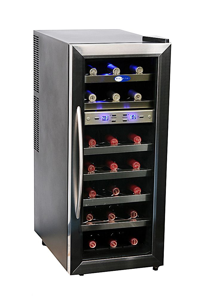 Whynter Stainless Steel Wine Cooler 21 Bottle Dual Temperature Zone