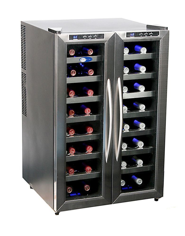 Whynter Stainless Steel Wine Cooler 32 bottle Dual Temperature Zone