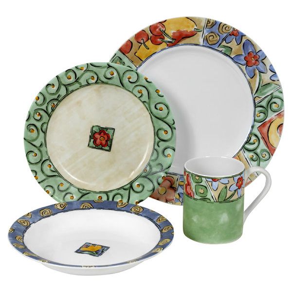 Corelle Impressions Watercolors 16 Piece Dinnerware Set