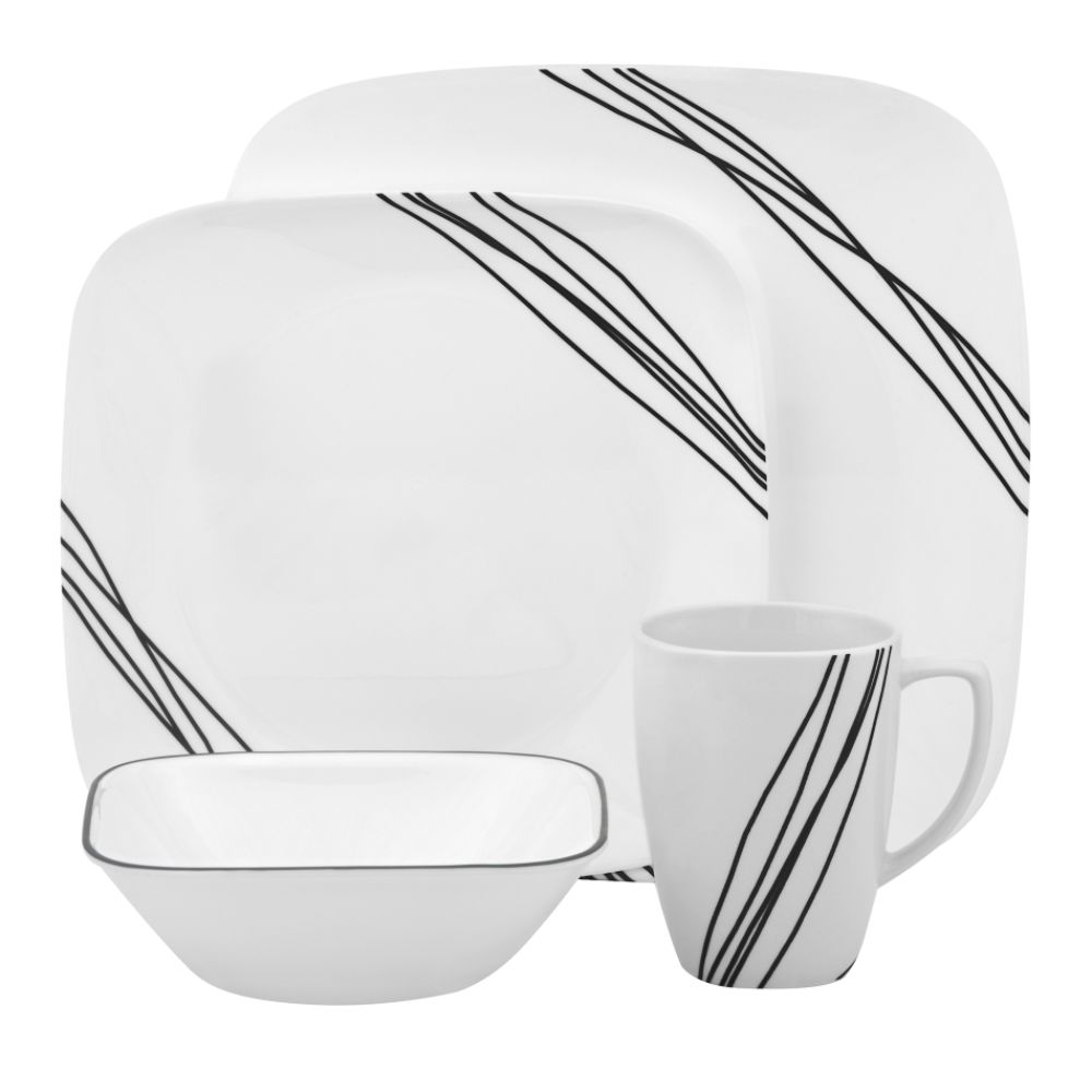 Corelle Square Simple Sketch 16 Piece