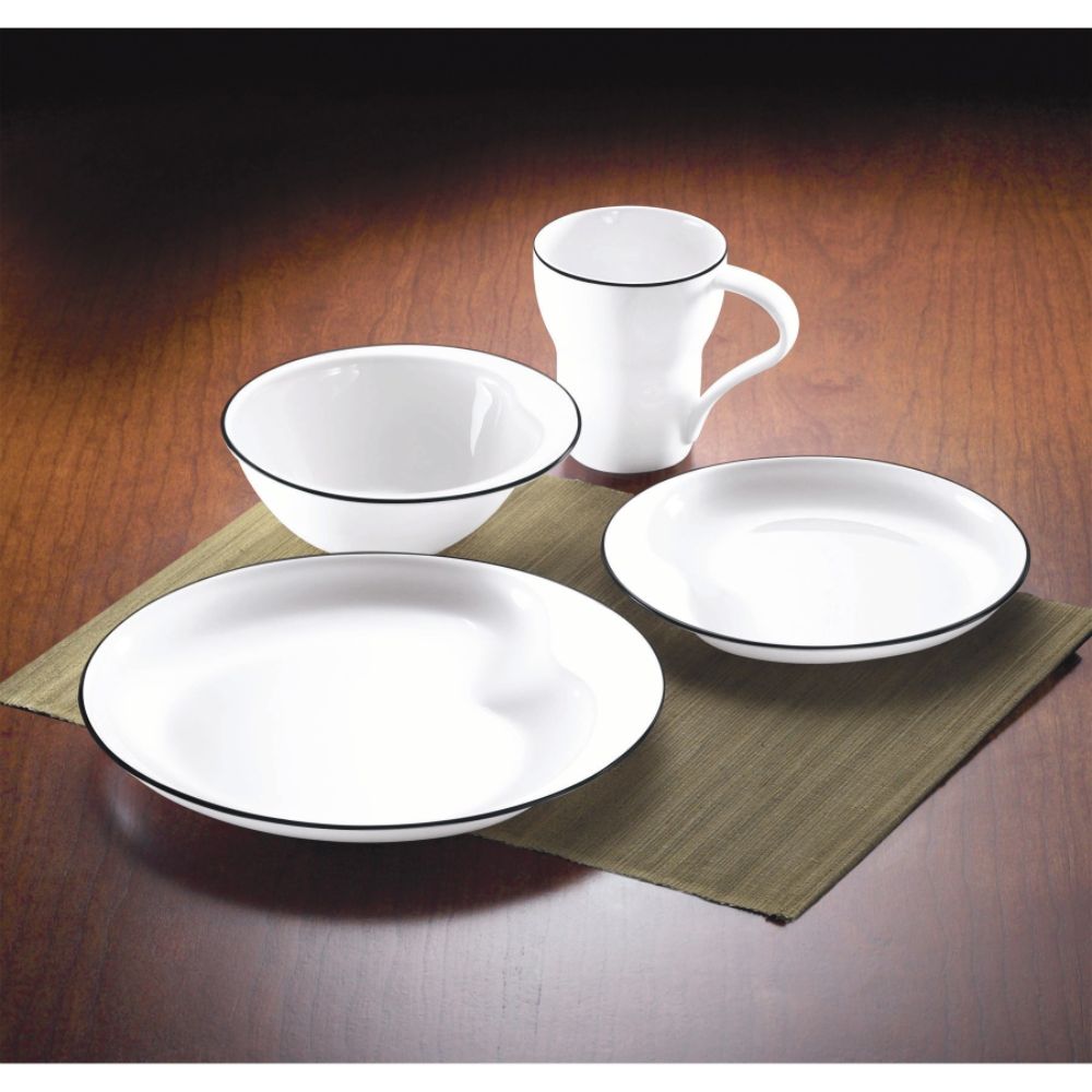 Corelle Contours Edgy 16 Piece Dinnerware Set