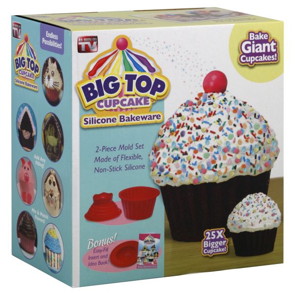 As Seen On TV Big Top Cupcake Bakeware, Silicone, 1 set