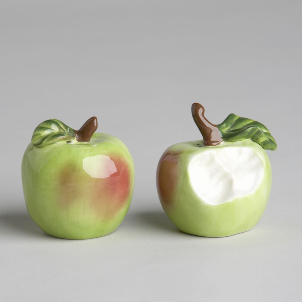 Essential Home Green Apple Bite Salt & Pepper Shaker Set