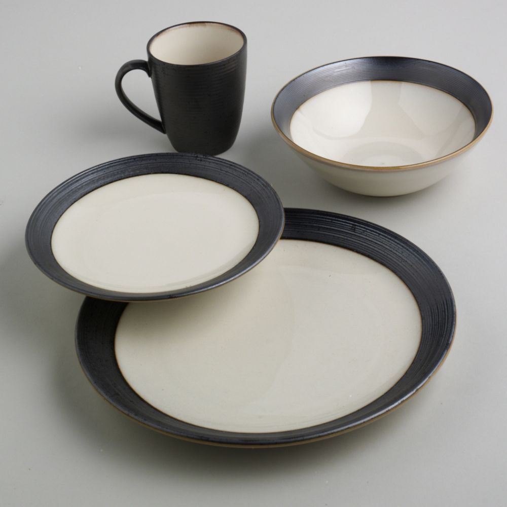 SANGO 16Pc Bistro Cream Dinnerware Set
