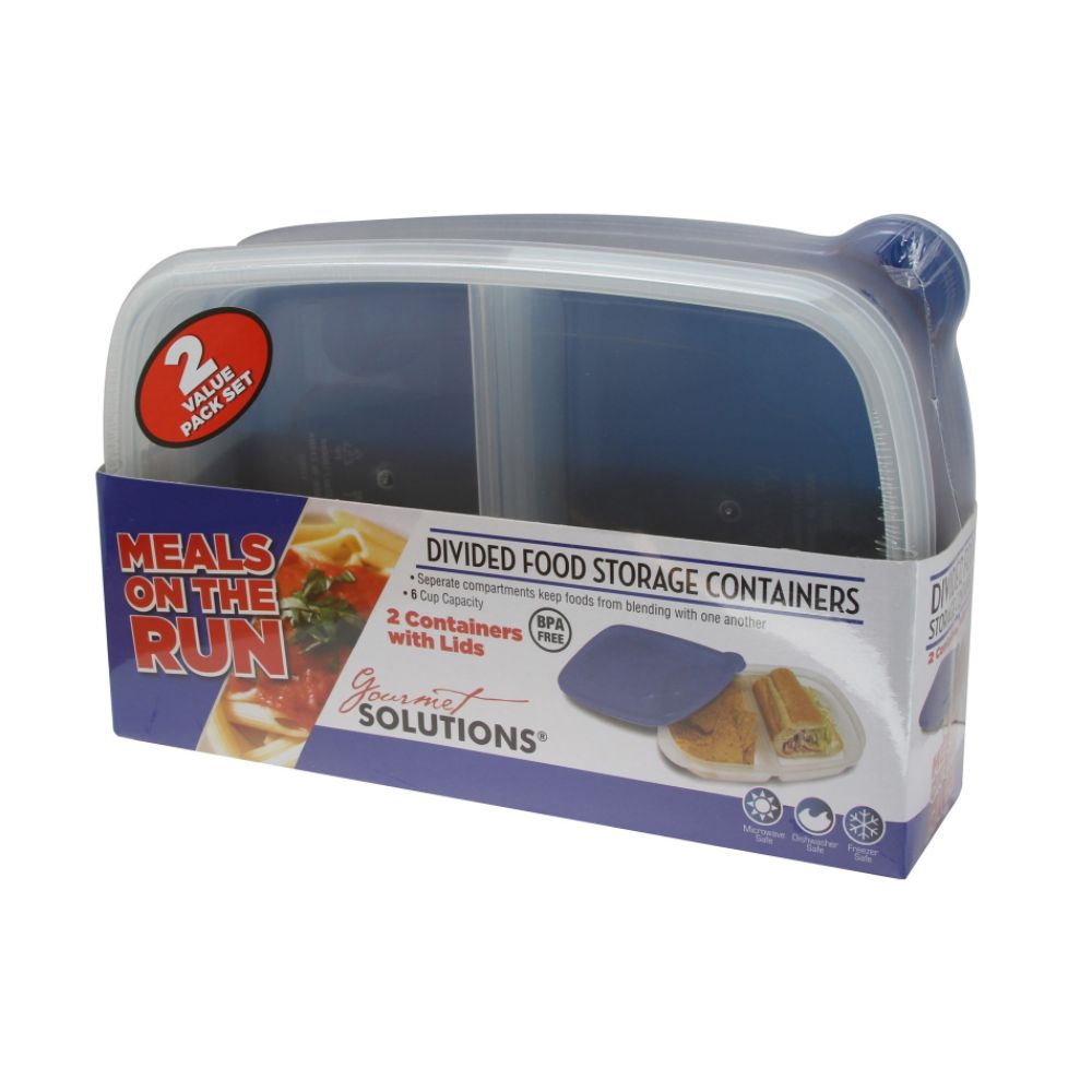 2Pk Rectangle Food Storage Meals On Run