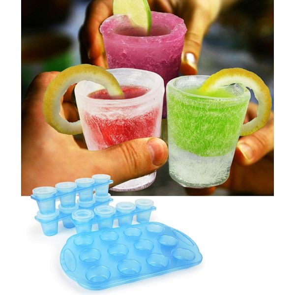 12 Mini Ice Glasses And Tray 27167560