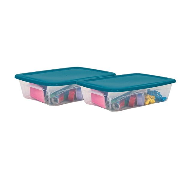 2pk 26qt Clear Under Bed Teal 29089240