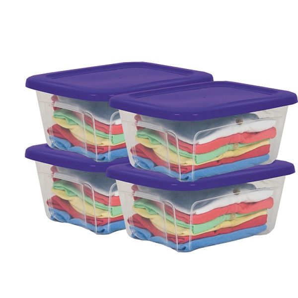 4pk 12qt Clear Violet Lid 29090870