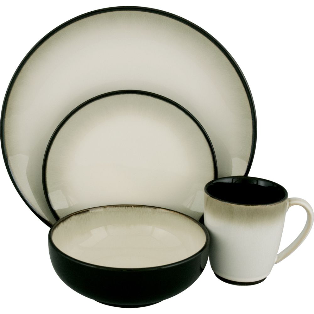 Sango 16 Piece Nova Black Dinnerware Set