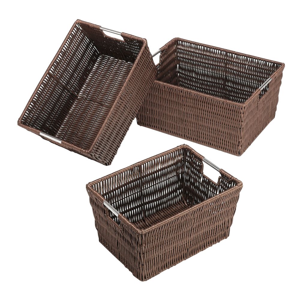 Essential Home Set of Three Java Rattique Storage Baskets