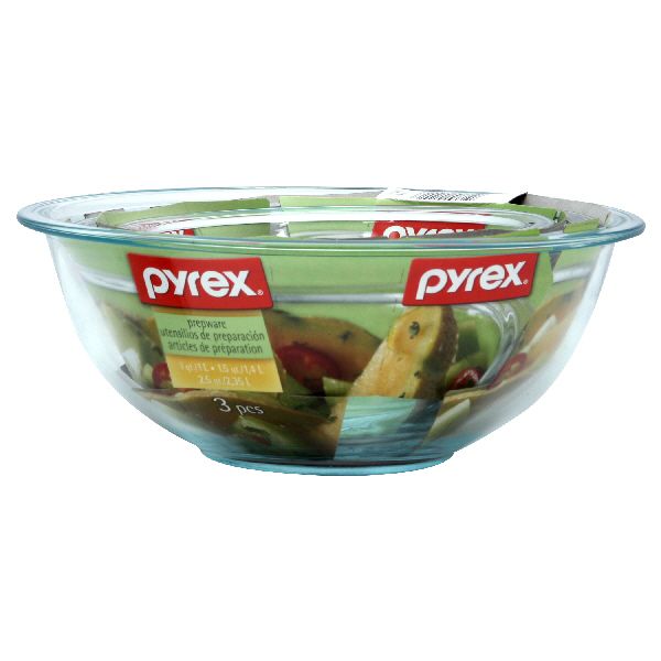 Pyrex Prepware Bowls, 3 pcs
