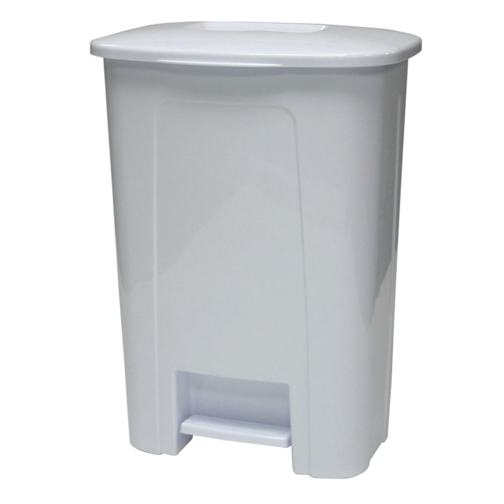 40 Quart Step On Wastebasket White