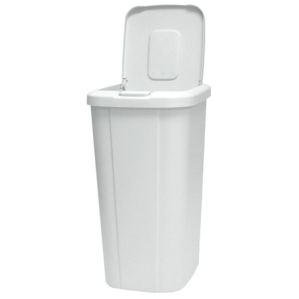 53 Quart Wastebasket With Touch Lid White 30053711