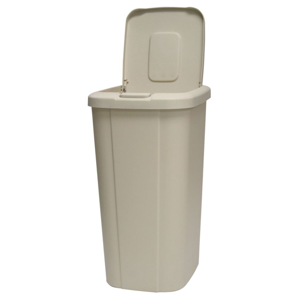 53 Quart Wastebasket With Touch Lid Lid Tan