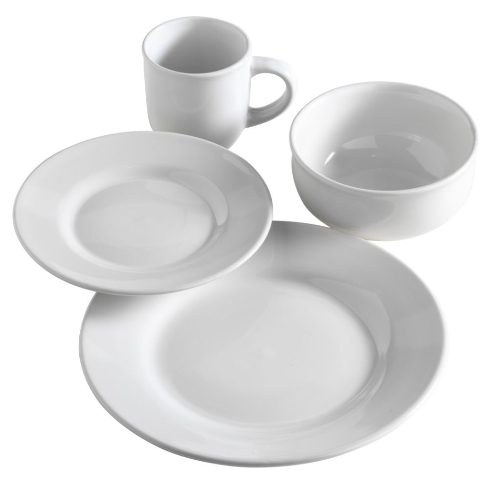 Essential Home Sixteen-Piece Round Dinnerware Set- White at Kmart.com