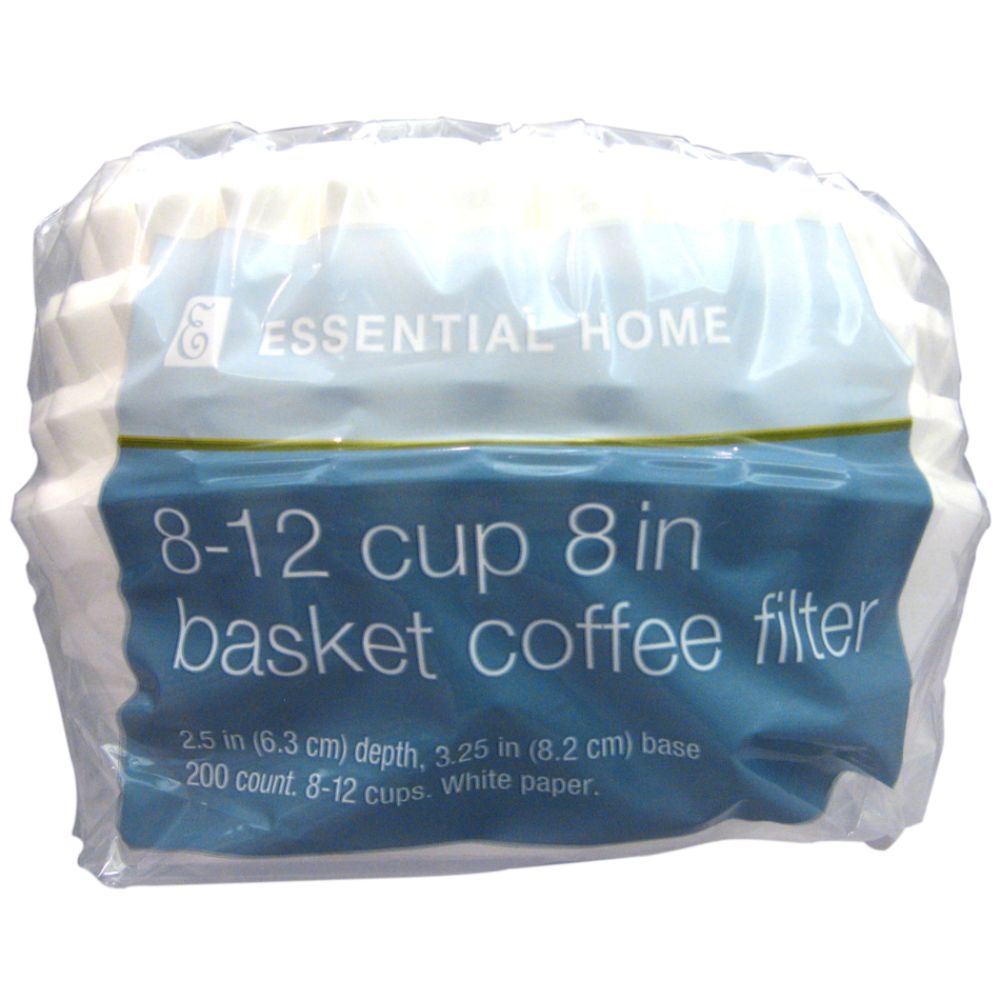Essential Home 8 - 12-Cup Basket Coffee Filters - 200 Count